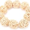 Sepak Takraw Rattan Chew Toys, and Harmless Pet Toy, Prevents Boredom, 10 
Pack for Birds (3CM Original Color)