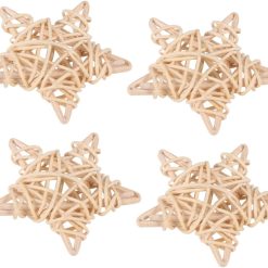 4pcs Pentagram Rattan Toys for Rabbits Pet Chew Toys Food Leakage for 
Hamsters Guinea Pigs Rabbits