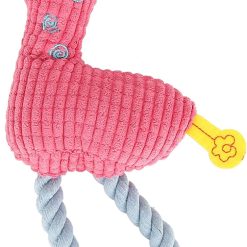 Squeaky Puppy Chew Toy Pet Dog Plush Teeth Grinding Cleaning Deer Shaped 
Dogs Bite Toys (Rose Red)